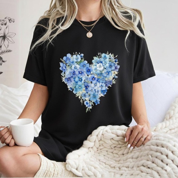 Tops - Forget-Me-Not Heart Shirt, Floral Valentine_s Gift